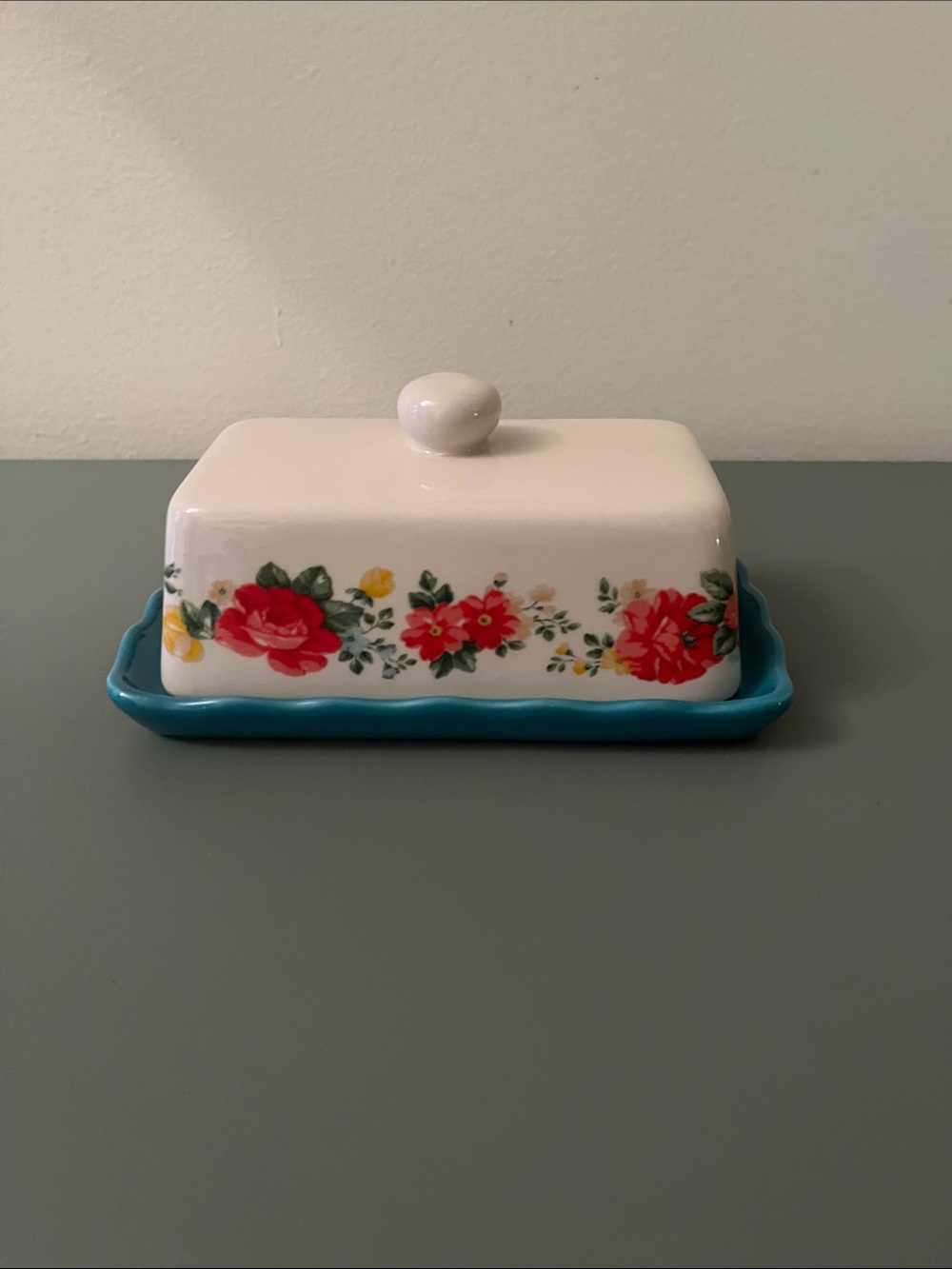 Pioneer Woman Retired Floral Butter Dish